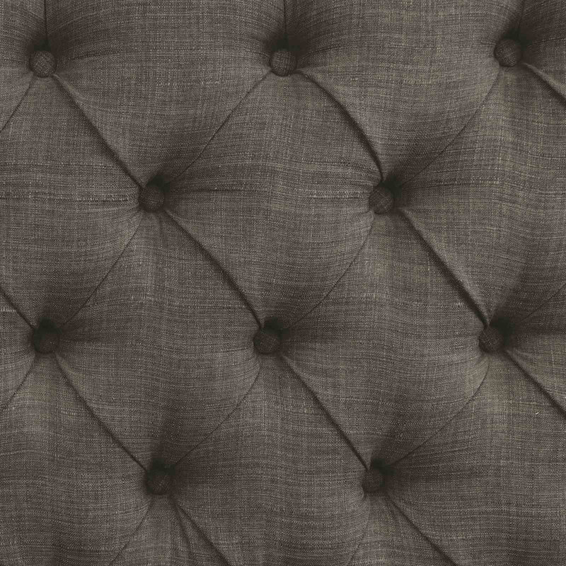 Chaise de salle à manger rustique 2 pièces capitonnée avec garniture cloutée capitonnée et dossier à oreilles finition noir et gris antique