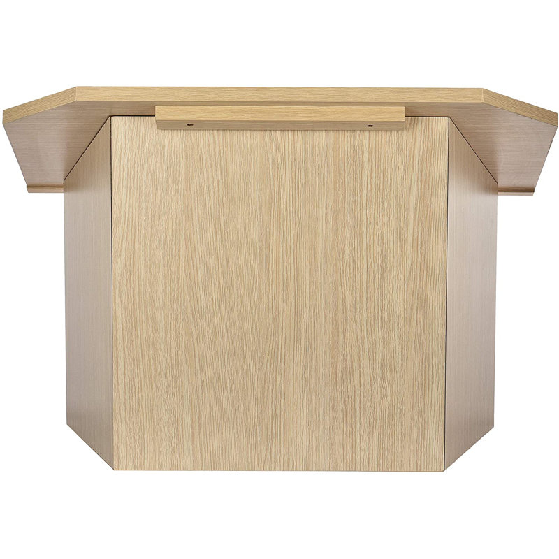 Medium Oak Foldable Tabletop Podium Lectern with Black Cover