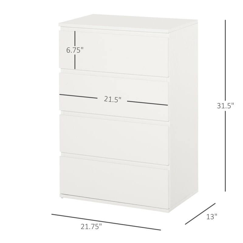 Commode 4 tiroirs Aquavious, Blanc