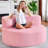  45" Bean Bag Sofa Couch With Large Backrest Upholstered Bean Bag Chair For Reading,Gaming,Pink-215475651