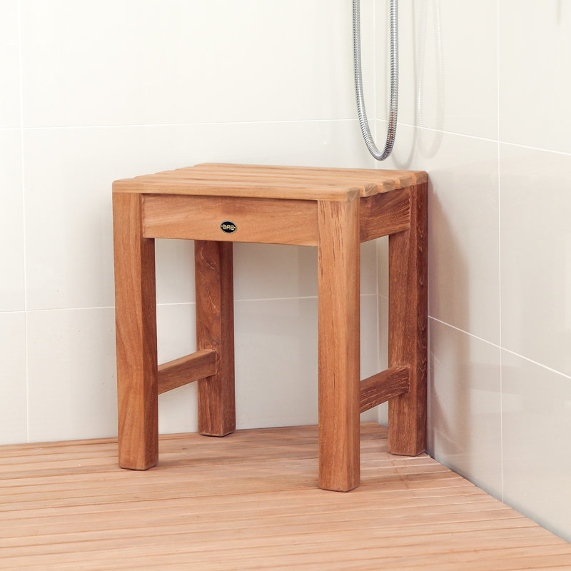Coach 16" Natural Teak Wood Shower Bench