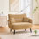 Canapé à deux places de style moderne avec accoudoirs ultra confortables, coussins d'accoudoirs et poches de rangement, canapé à deux places profond, canapé moderne confortable pour chambre à coucher, petits espaces, appartements et