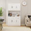 Armoire de rangement pour garde-manger 71 po avec comptoir de four à micro-ondes 71 po, armoire huche autoportante avec tablettes réglables, 6 portes et 1 tiroir - blanc
