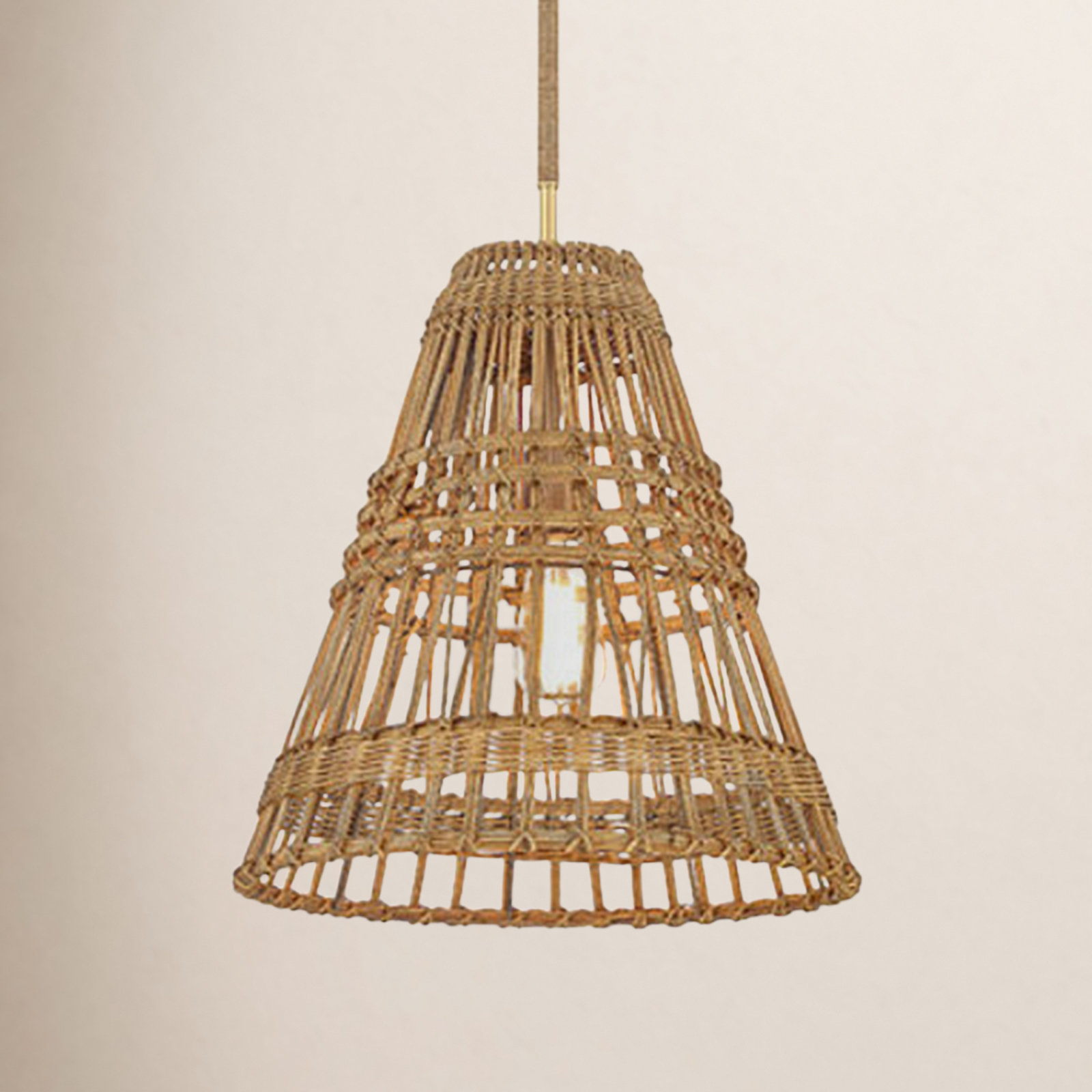 Lumini Single Light Natural Rattan Dimmable Pendant