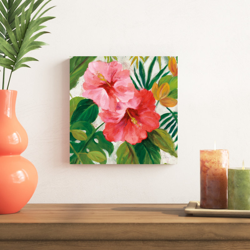 Tropical Jewels I V2 - rose, H 12 po x l 12 po