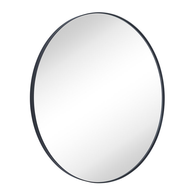 Miroir de salle de bain circulaire, Noir mat, 36 po x 36 po