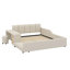 Grand lit tapissier à la terre, lit mère-enfant intégré avec table d'appoint et mini tabouret rond-516089058-516089061