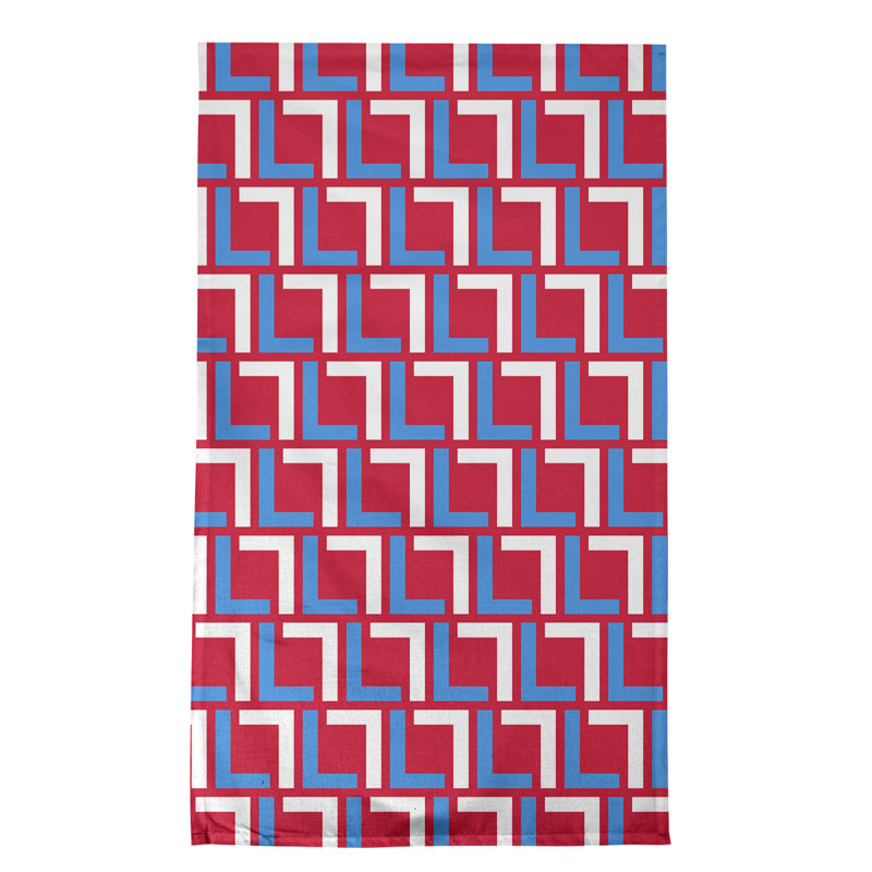 Torchon Houston Football, Bleu clair / blanc / rouge, Mélange de coton