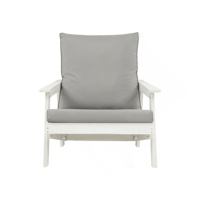 Canapé extérieur un endroit résistant aux intempéries avec coussin épais pour véranda, piscine, jardin, blanc et gris