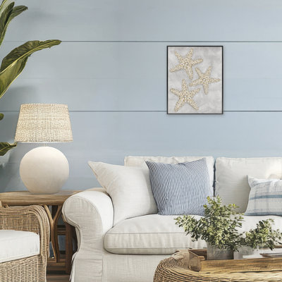 Grey Starfish Drawing Framed Giclee, design by Patti Bishop