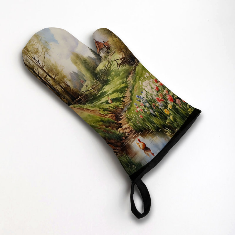 Spring Meadows Oven Mitt Cotton Twill