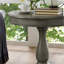 Table d'appoint ronde en bois gris avec piédestal - 66 cm de diamètre, 66 cm x 66 cm, élégante
