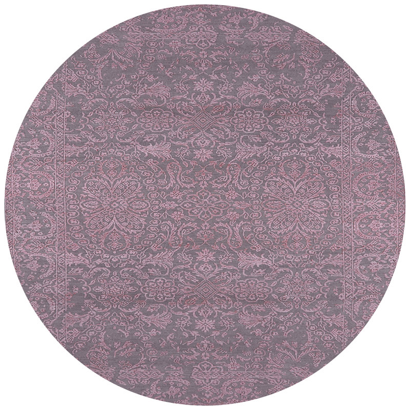 Tapis oriental rose / gris Guntersville, Rond 3 pi