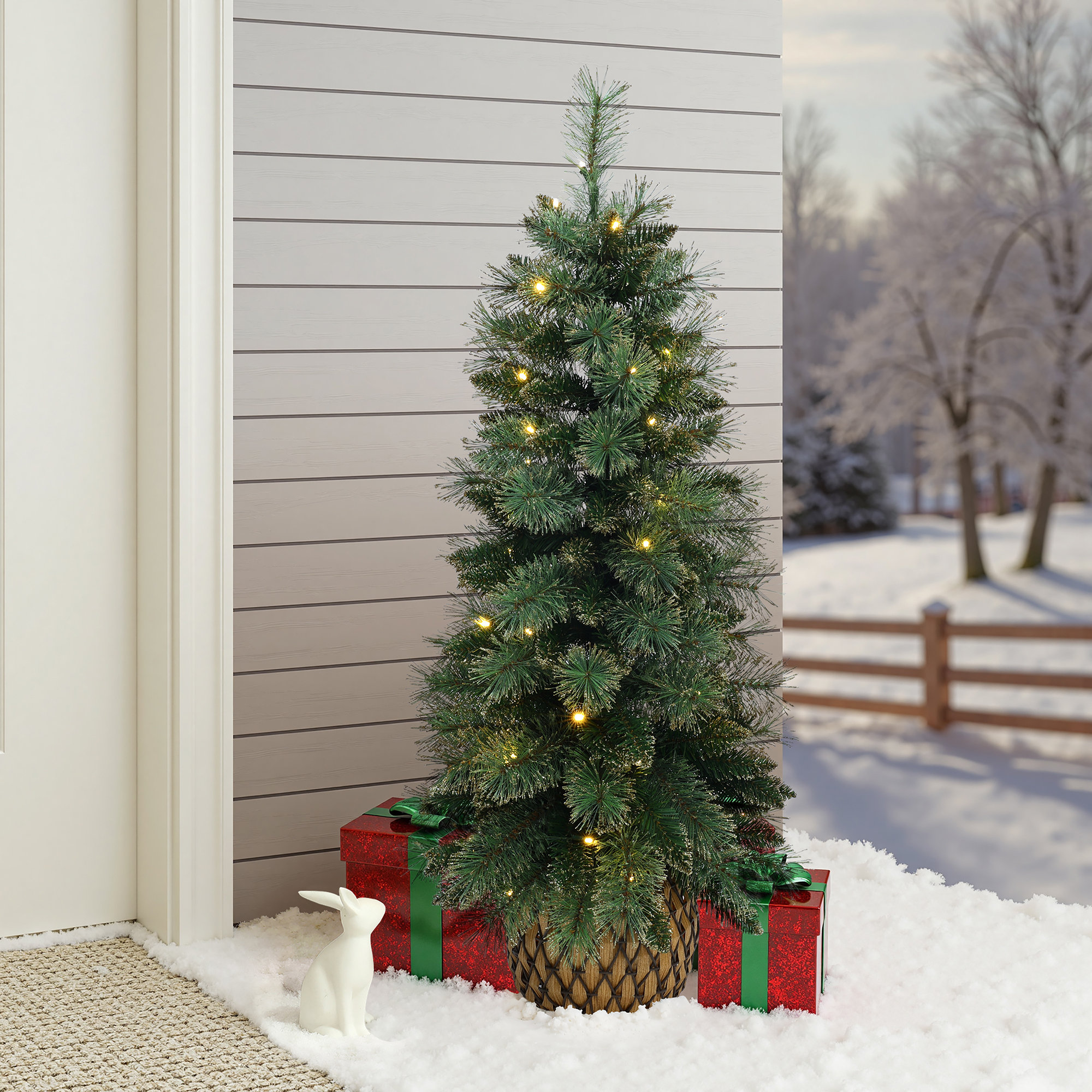 4ft Pre-Lit Green Full Artificial Christmas Tree Potted Ophelia \u0026 Co., image size:2000x2000