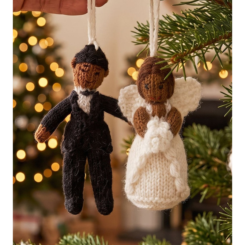 Hand-Knit Bride Hanging Figurine Ornament