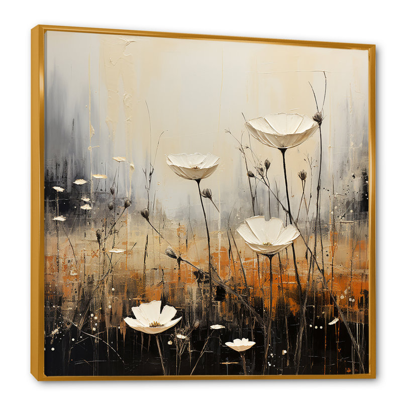 Minimalisme prairie au crépuscule I, Cadre flottant doré, 24" H x 24" W