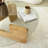 Modern Coffee Table with 100% Tempered Glass Top & 100% Pine Solid Wood Frame, 29.5 x 13.8 x 29.5 inches | Elegant Oak & Transparent Finish | Perfect for Living Room, Stylish Design & Durable Construction-198439039-198439041