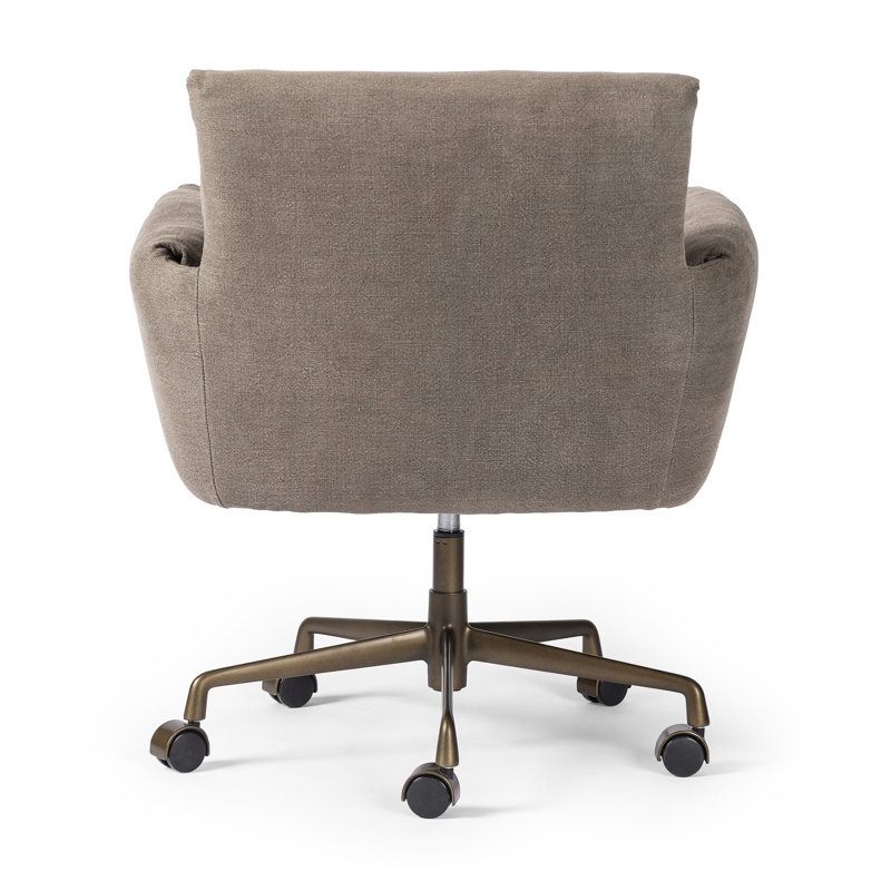 Salerno Desk Chair, Linen, Brown