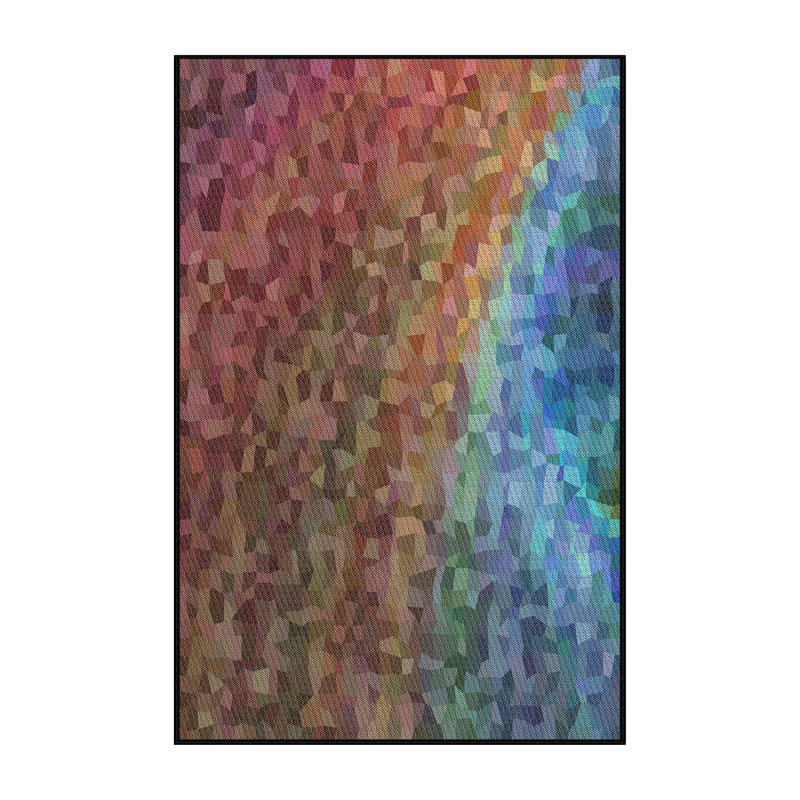 Tapis bleu/brun à motifs, Rectangle 8 pi x 10 pi