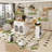 80-Inch Expandable Kitchen Island With Dining Table, Solid Wood Grain Countertop With Power Outlet, Mobile Storage Cart With Cabinet & 2 Drawers, Kitchen Prep Table(White)-673150138-673150137