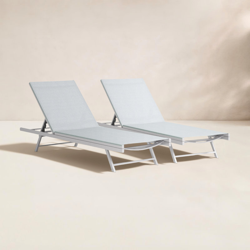 Ensemble de chaises longues inclinables 77,5 po Kelia, Gris