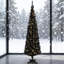 Arbre de Noël pré-éclairé 6 pi avec lumières à DEL blanc chaud, facile à assembler et à ranger, pour les petits espaces-1993360485-1993360475