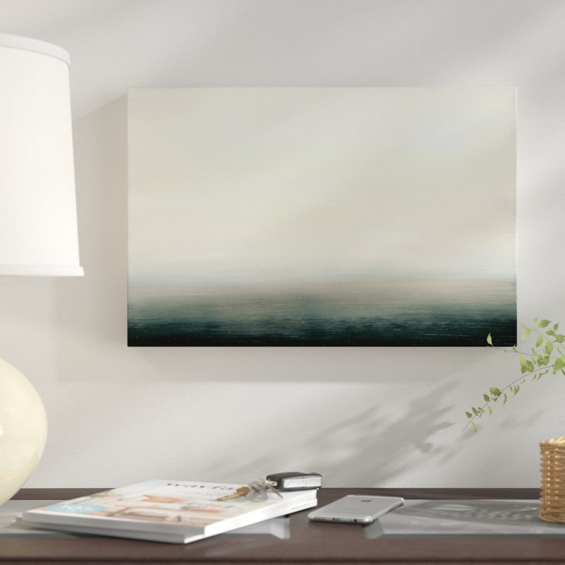 «Ocean Tide VIII», reproduction sur toile, H 18 po x l 26 po x P 1,5 po, Toile avec cadre noir, Pas de tapis