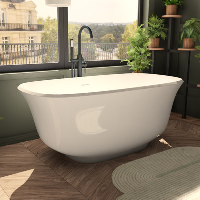 Elegance 67 in. L x 31-1/4 in. W x 23-3/4 in. H Freestanding Acrylic Bathtub, Drain