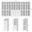86.7'' H X 114.73'' W Book Cabinet Storage Bookcase Set