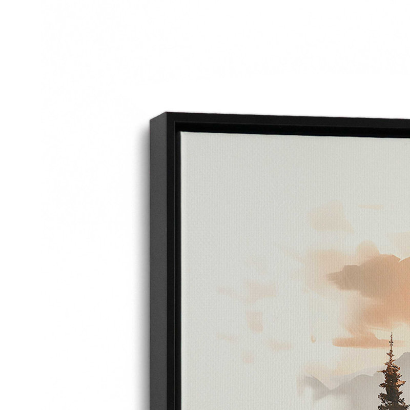 Toile roulée Winter's Quiet Refuge II , H 12,75 po x l 18,75 po x P 1,75 po, Cadre flottant noir satiné