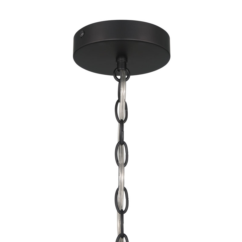 Luminaire suspendu en rotin, Noir, H 16,5 po x l 17,7 po x P 17,7 po