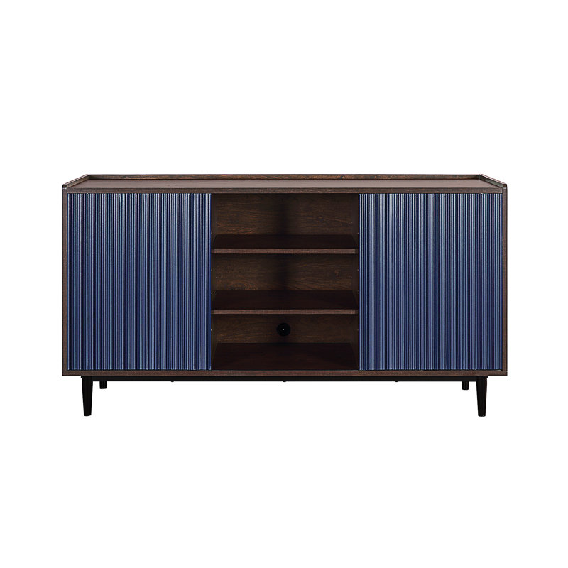 Duane 59" Fluted Sideboard In Navy Blue, Navy Blue
