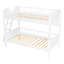 Lit superposé simple en bois blanc, 3 tablettes de rangement, peut être déplacé vers la gauche ou la droite, garde-corps inclus-1738076827