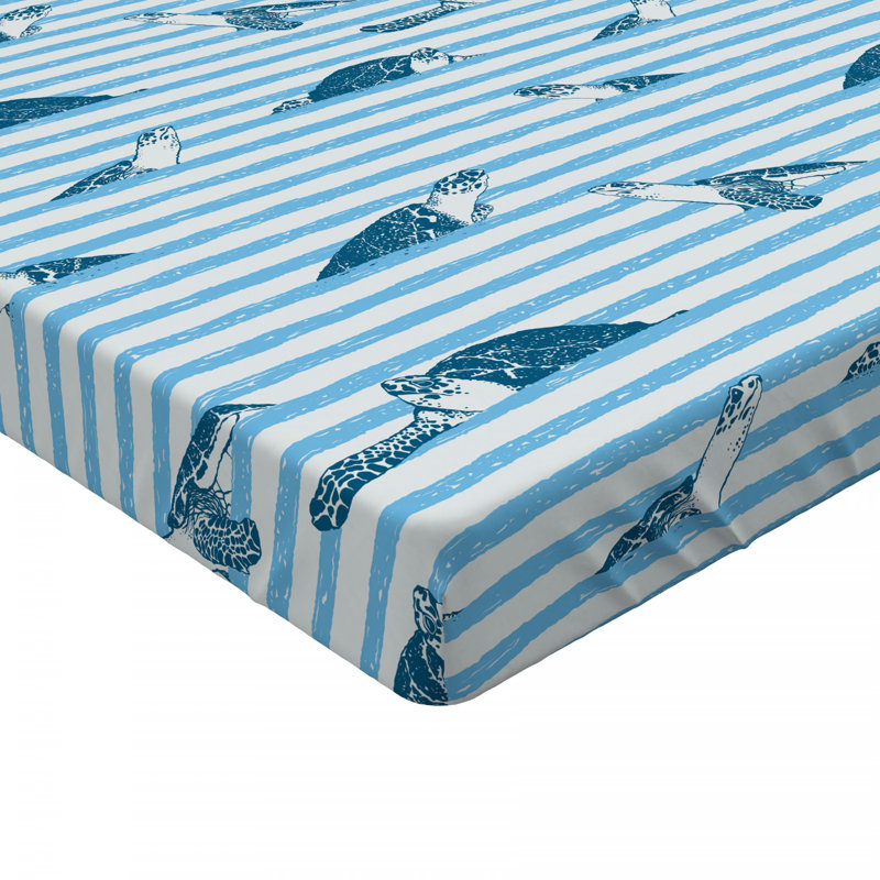 Microfiber Fitted Sheet, Full Fitted Sheet, Blue Striped