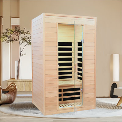 Augensternchen 2 - Person Indoor Bluetooth Compatible FAR Infrared Sauna with Remote Control in Hemlock