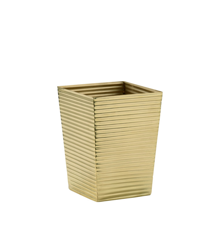 Carson 5 Gallons Waste Bin, Polished Brass