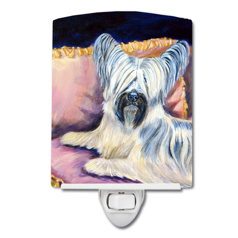 Éclairage de nuit en céramique skye terrier