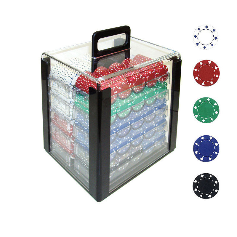 Sacoche de conception adaptée avec une puce de poker (ensemble de 1000)