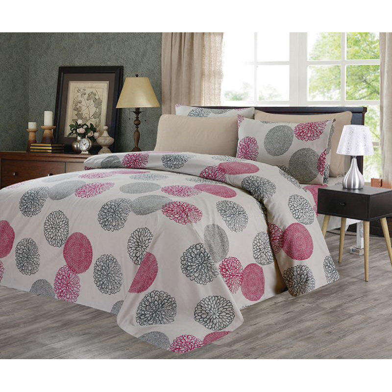  Ensemble de draps en microfibre à pois, Ensemble de draps pour lit double + un drap-housse