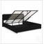 Lit plateforme hydraulique King Size recouvert de chenille avec tête de lit intégrée et grand espace de rangement