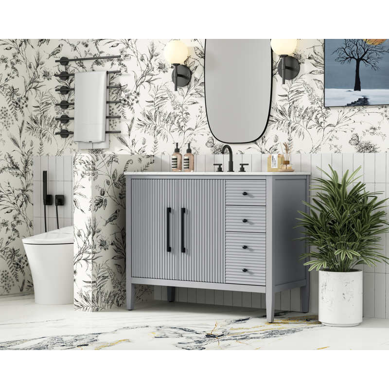 42 inch Single Bathroom Vanity, Grey