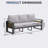 Outdoor Aluminum Patio 3-Seat Sofa With Cushions-157247288