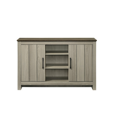 47"W Console Table Gray Oak - Buffet With Cabinet Doors & Shelves Sideboard And