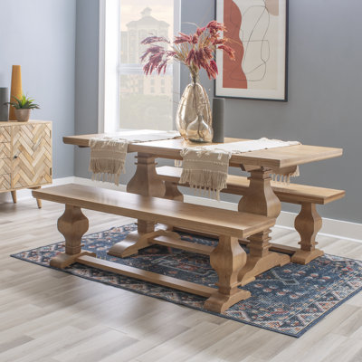 Strickler 6-Person Pine Solid Wood Dining Set