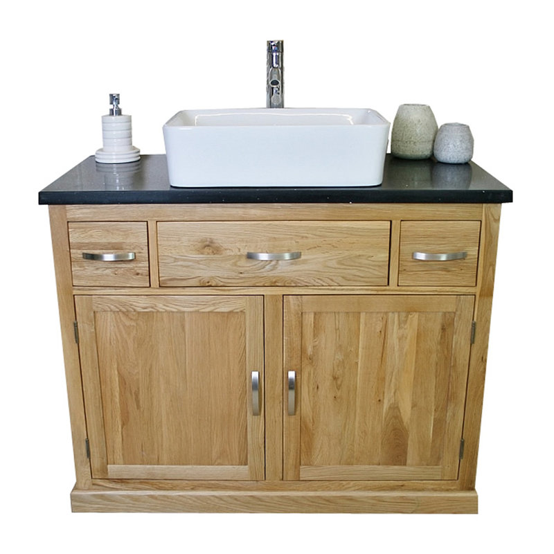 Destiney 1100mm Single Bathroom Vanity with Vessel Ceramic Basin, Black