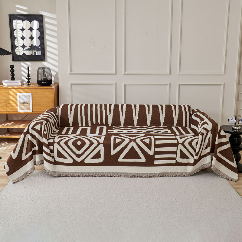 Housse pour canapé modulaire Boho Chenille, H 71 po x l 118 po x P 0,1 po, Brun