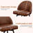 Swivel Bar Stools Set Of 4, Counter Height Bar Stools With Back & Metal Legs-Brown-523600497