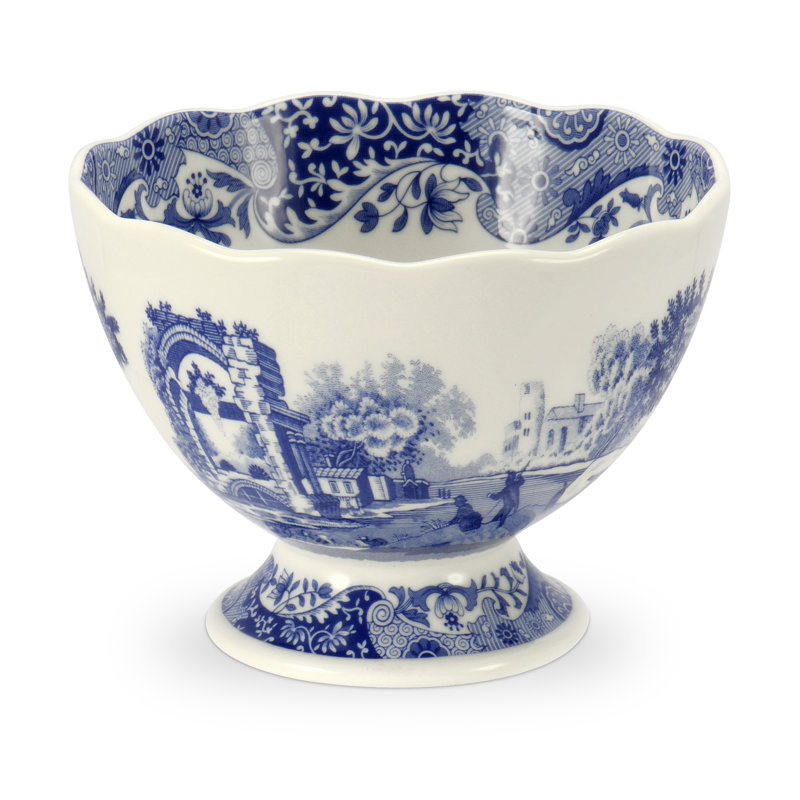 Spode Blue Italian Footed Bowl 4.75"