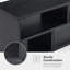 Meuble télé modulable noir réglable en MDF, console multimédia ouverte avec compartiments à plusieurs niveaux, centre de divertissement combinable Freestyle pour salon, chambre, appartement et dortoir