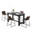 Ensemble de salle à manger à hauteur de comptoir en bois antique: table et quatre chaises, brun-4734039-4734026
